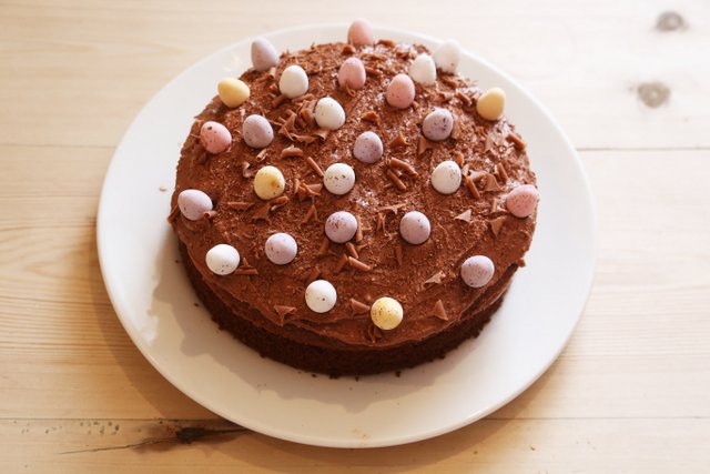 Easter chocolate cake and biscuits