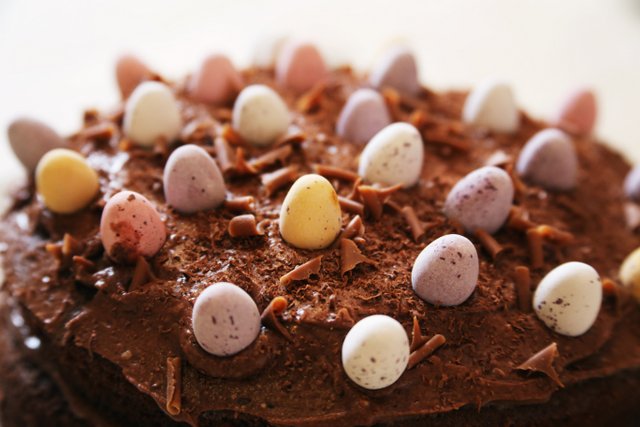 Easter chocolate cake and biscuits